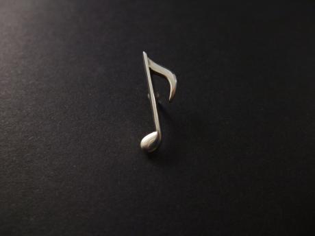 Muzieknoot 925 zilver, pin in origineel doosje